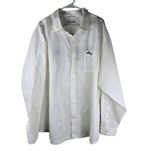 Tommy Bahama Men's Big & Tall Marlin and Stripes Linen Long Sleeve‎ Shirt XXL